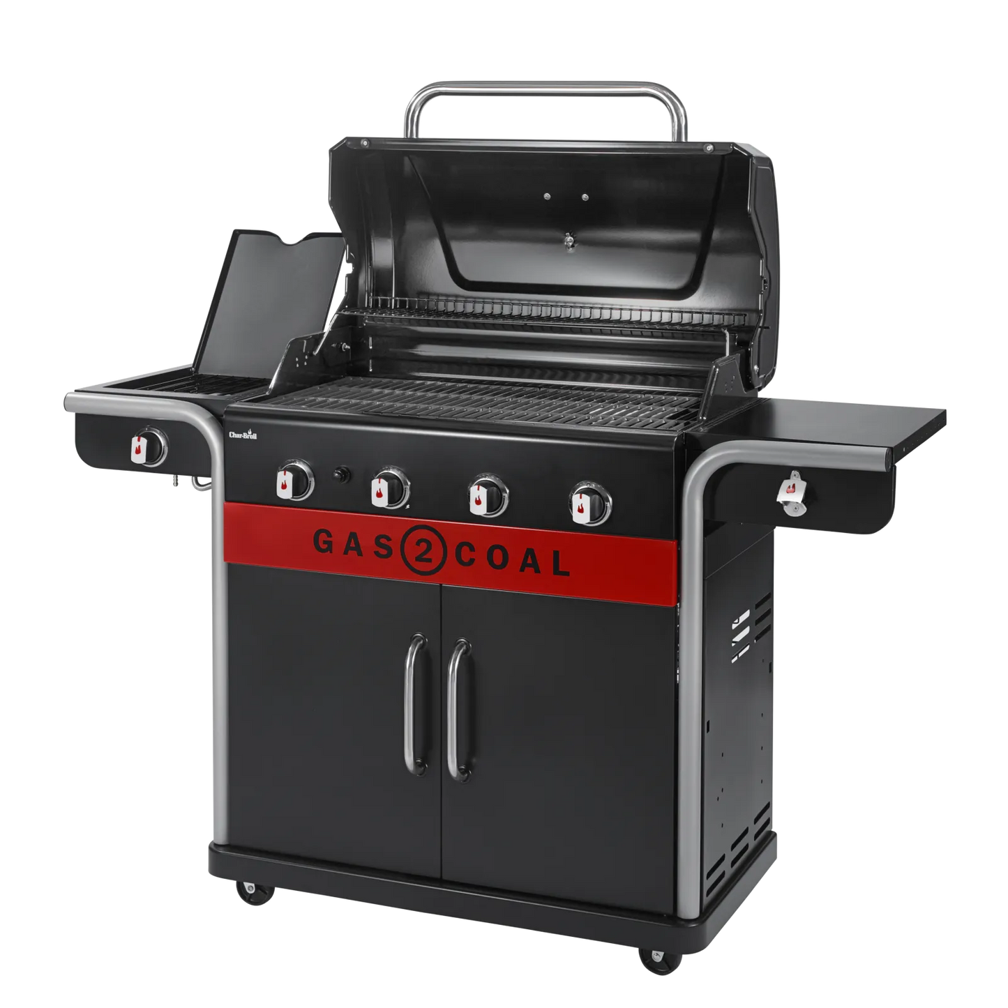 Char-Broil Gas2Coal 2.0 440 Euroflex: Versatile 4-Burner Hybrid Gas & Charcoal BBQ Grill