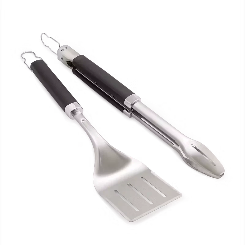 Weber Precision Stainless Steel Barbecue Tongs & Spatula Set - Professional Grill Utensils