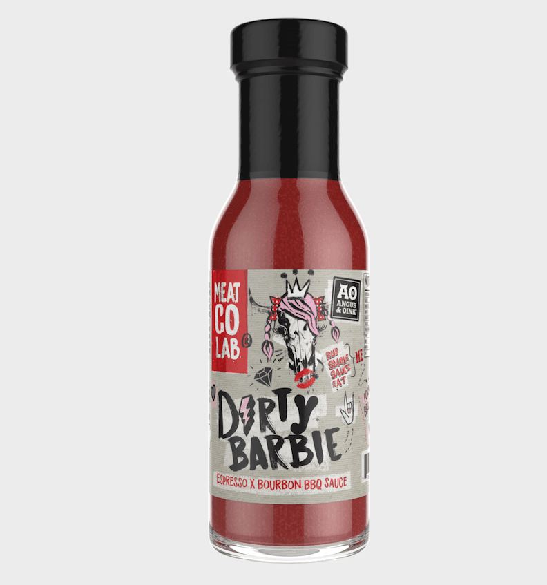Dirty Barbie BBQ Sauce - 295ml - Espresso & Bourbon Infused for Beef & Pork