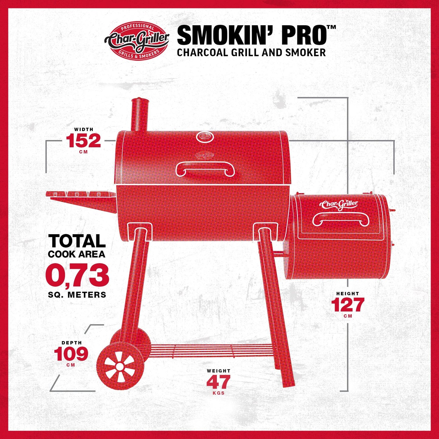Char-Griller Smokin' Pro Barrel Grill and Offset Smoker - Perfect for Backyard BBQ Enthusiasts