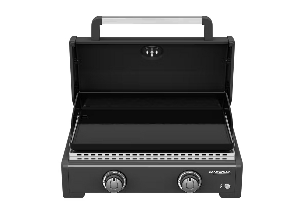Campingaz Onyx 2 Burner Gas Plancha Griddle with Lid - Powerful & Even Heat Distribution