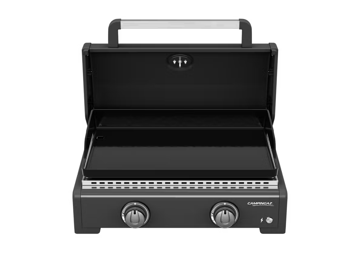 Campingaz Onyx 2 Burner Gas Plancha Griddle with Lid - Powerful & Even Heat Distribution