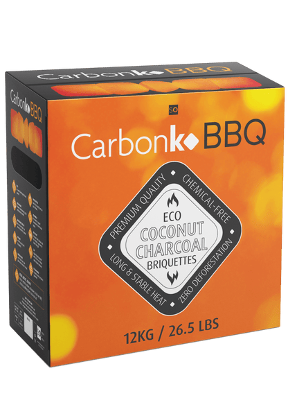 Carbonko 12kg Coconut Shell BBQ Charcoal Briquettes - Long Burning & Eco-Friendly