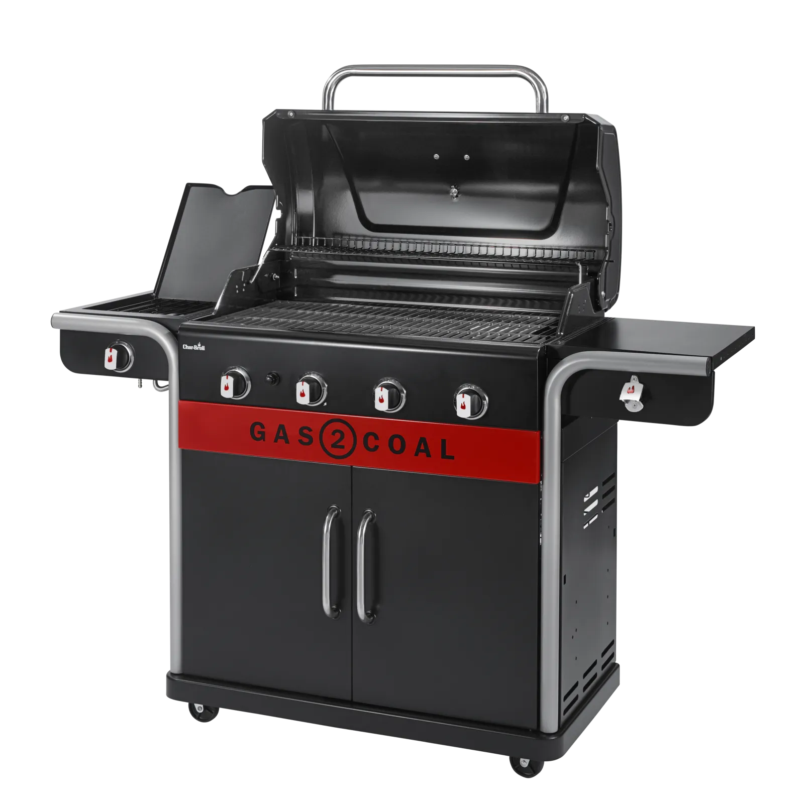 Char-Broil Gas2Coal 2.0 440 Euroflex: Versatile 4-Burner Hybrid Gas & Charcoal BBQ Grill