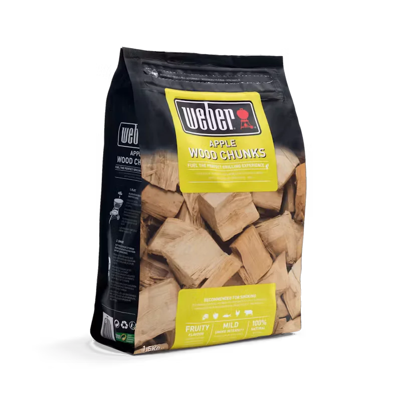 1.5kg Weber Apple Wood Chunks for Smoking and Grilling