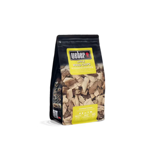 Weber Apple Wood Chips for Smoking - 700g Bag - Adds Sweet, Fruity Flavor to BBQ