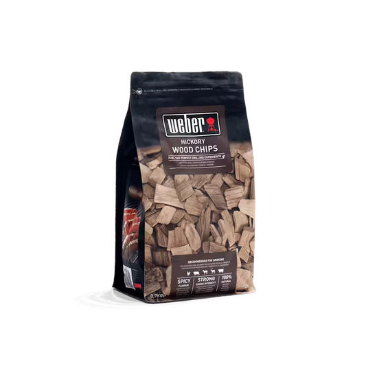 Weber Hickory Wood Chips for BBQ Smoking - 700g Bag for Rich, Smoky Flavor