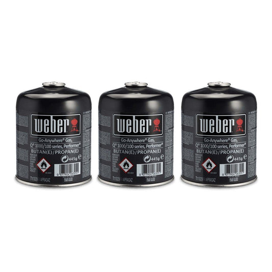 Weber Q1200/Q1000 Series Gas Canister Value Pack - 3 x 445g