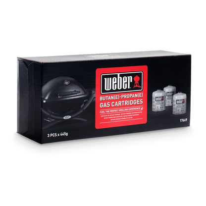 Weber Q1200/Q1000 Series Gas Canister Value Pack - 3 x 445g