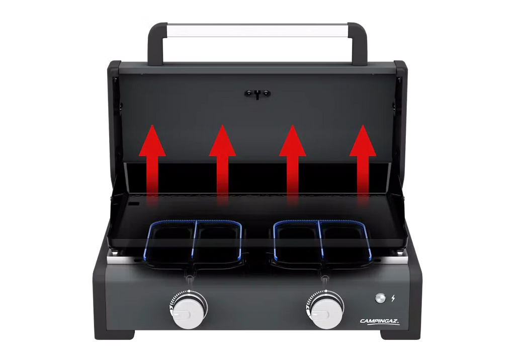 Campingaz Sigma 2 Gas Plancha Griddle with Hood - Powerful, Even Heat, Large Cooking Surface