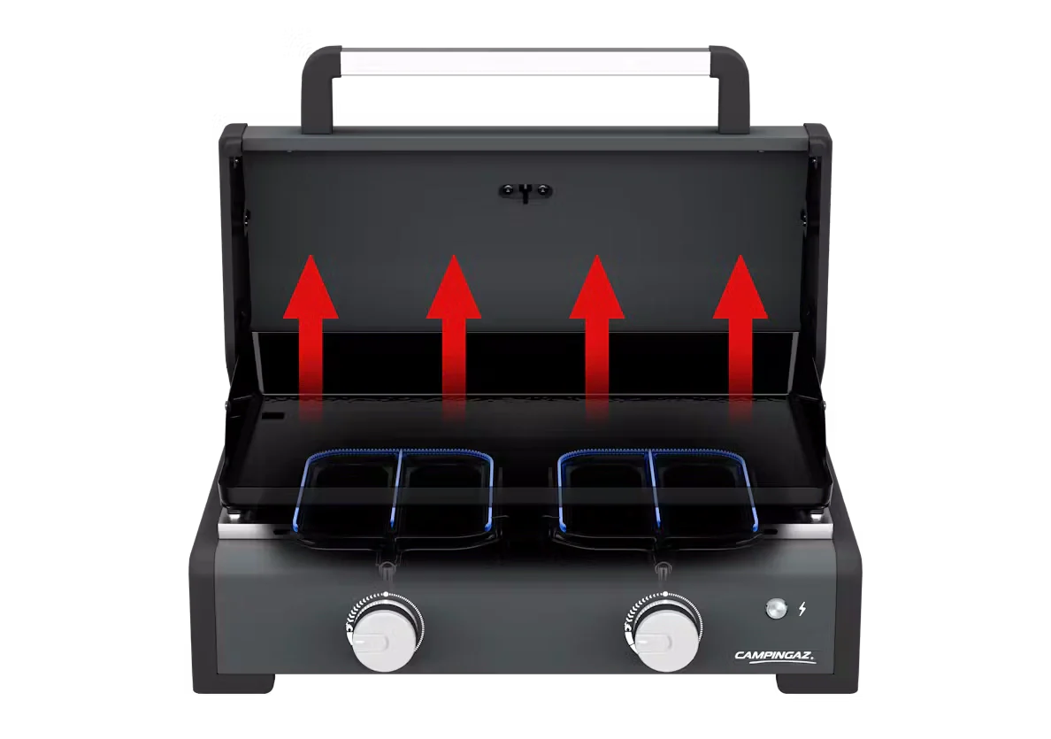 Campingaz Sigma 2 Gas Plancha Griddle with Hood - Powerful, Even Heat, Large Cooking Surface