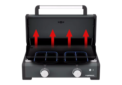 Campingaz Sigma 2 Gas Plancha Griddle with Hood - Powerful, Even Heat, Large Cooking Surface