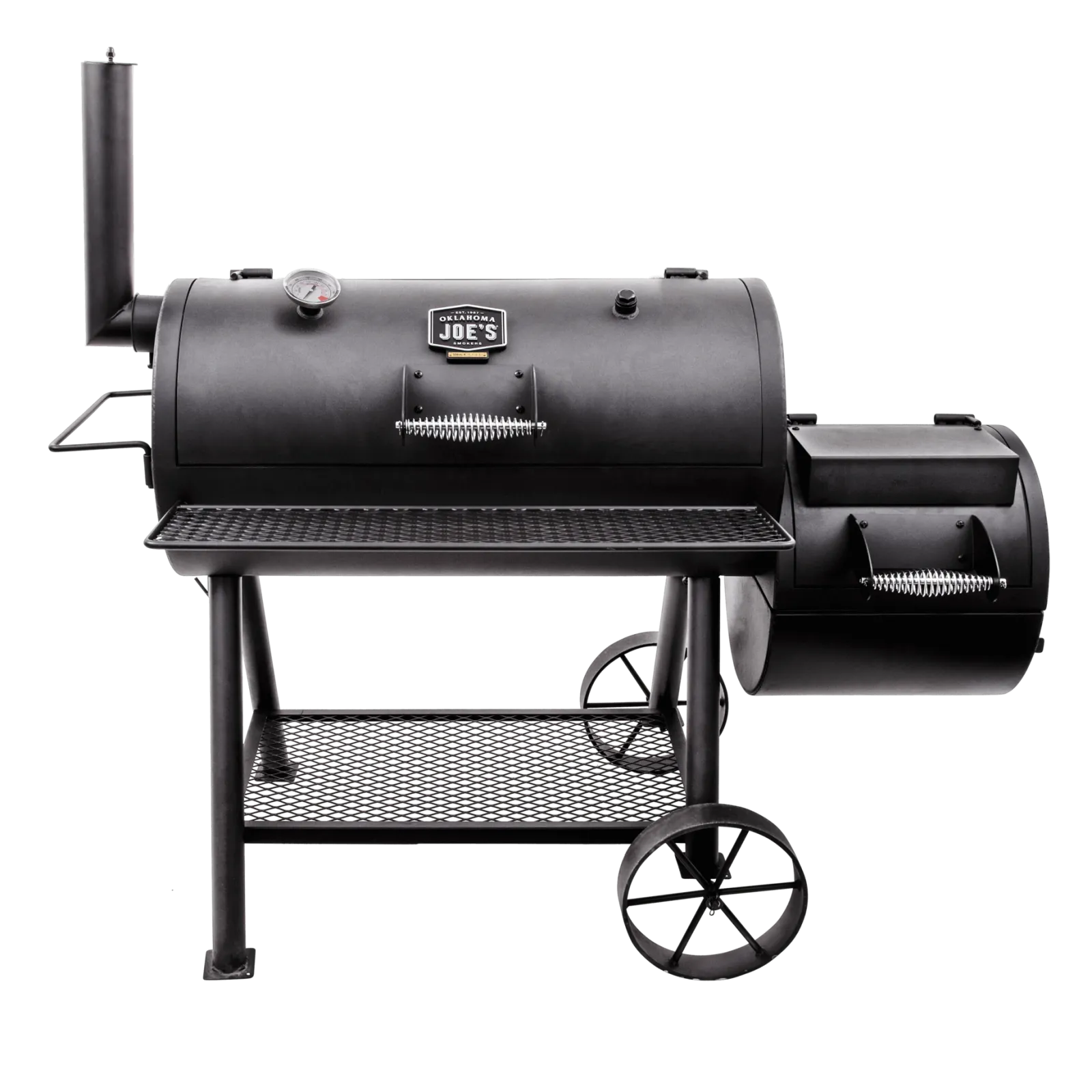Char-Broil Oklahoma Joe's Highland Offset Smoker BBQ - Heavy-Duty Charcoal Grill with Temperature Gauge