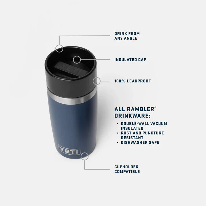 Yeti Rambler 12oz Insulated Travel Bottle with Leakproof Commuter Cap - Black Forest Green