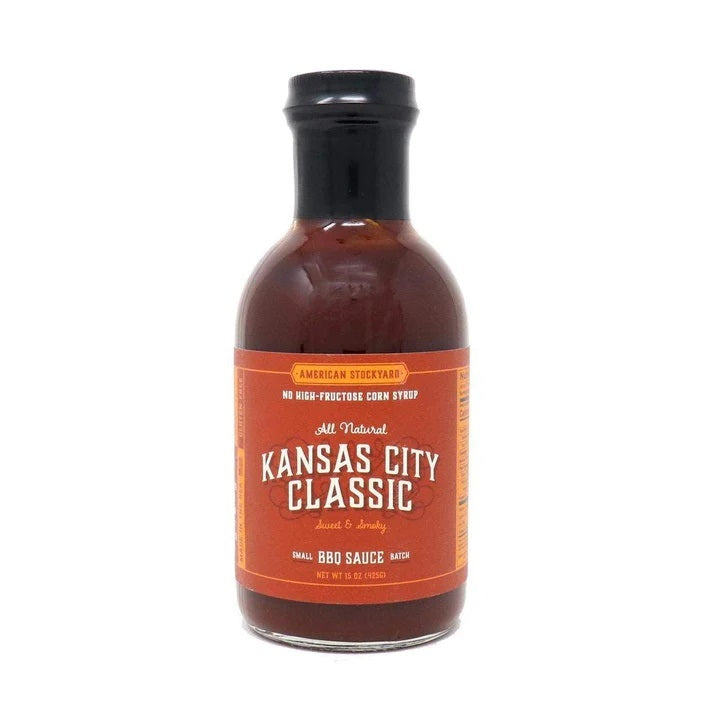 American Stockyard Kansas City Classic Smoky Sweet BBQ Sauce - 425g Bottle - Authentic Regional Flavor