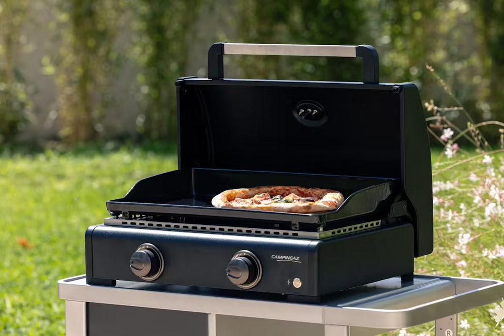 Campingaz Onyx 2 Burner Gas Plancha Griddle with Lid - Powerful & Even Heat Distribution