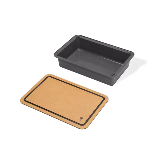 Weber Works Basin with Integrated Cutting Board Lid - Versatile BBQ Prep, Storage, and Transport Solution