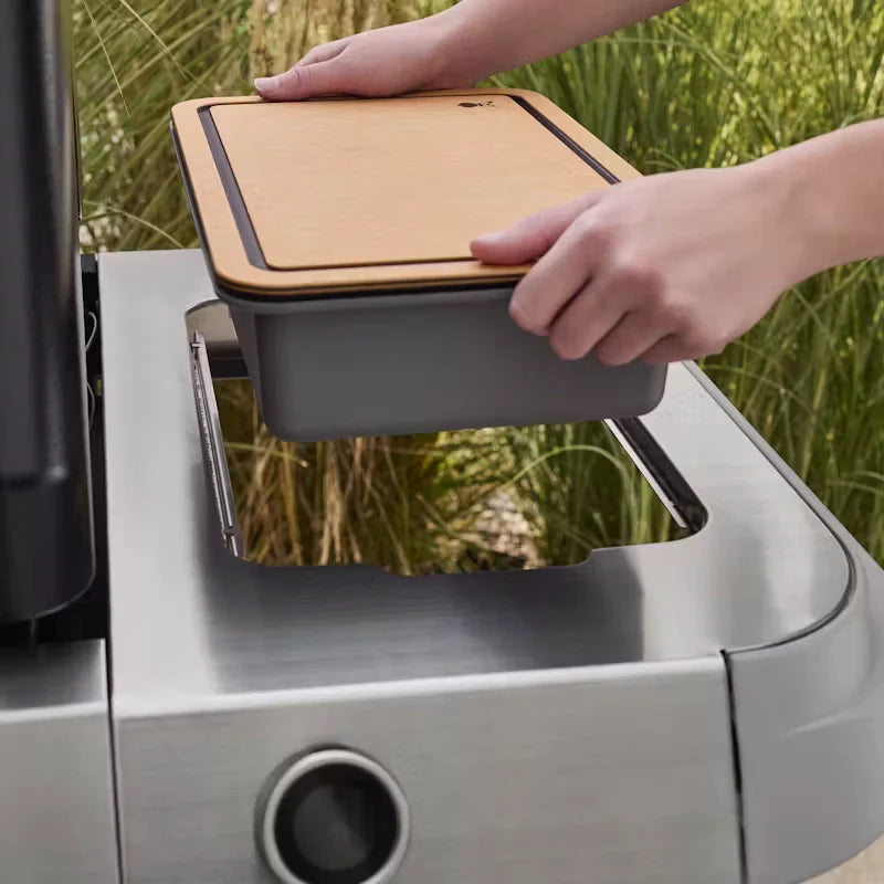 Weber Works Basin with Integrated Cutting Board Lid - Versatile BBQ Prep, Storage, and Transport Solution