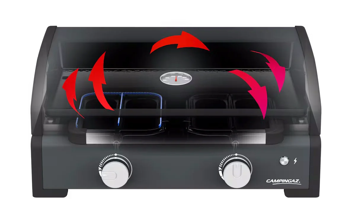 Campingaz Sigma 2 Gas Plancha Griddle with Hood - Powerful, Even Heat, Large Cooking Surface