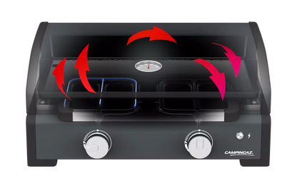 Campingaz Sigma 2 Gas Plancha Griddle with Hood - Powerful, Even Heat, Large Cooking Surface