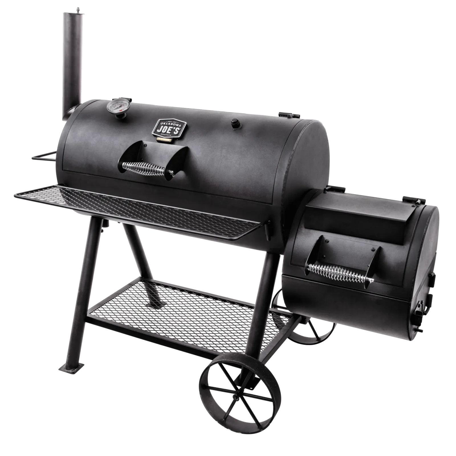 Char-Broil Oklahoma Joe's Highland Offset Smoker BBQ - Heavy-Duty Charcoal Grill with Temperature Gauge
