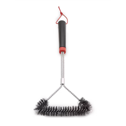 Durable 46cm 3-Sided BBQ Grill Brush for Easy Grate Cleaning