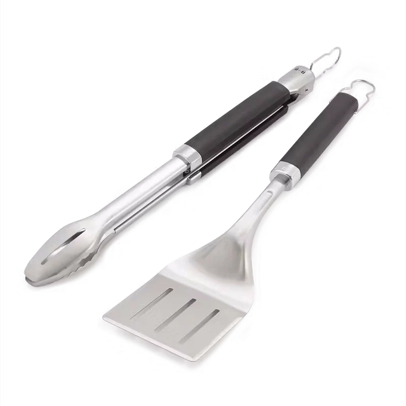 Weber Precision Stainless Steel Barbecue Tongs & Spatula Set - Professional Grill Utensils