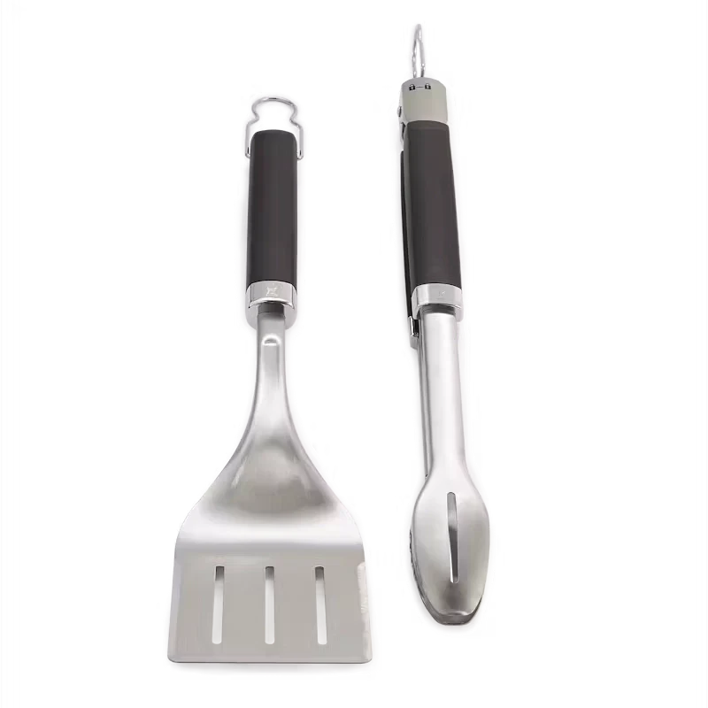 Weber Precision Stainless Steel Barbecue Tongs & Spatula Set - Professional Grill Utensils
