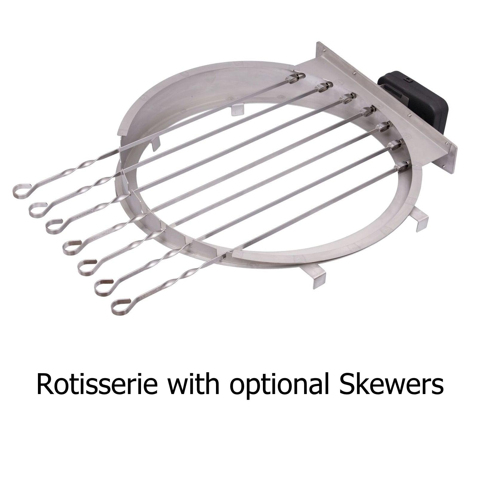 7 Piece 66cm Long Stainless Steel BBQ Skewers for Monolith Classic Rotisserie - Versatile Grilling for Shashlik, Kebabs, and Vegetables