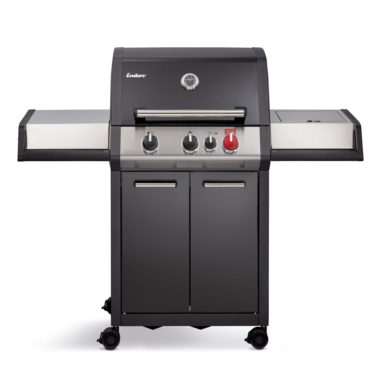 Enders Monroe Pro Black 3 Turbo Zone Gas BBQ with Side Burner - Premium Outdoor Cooking