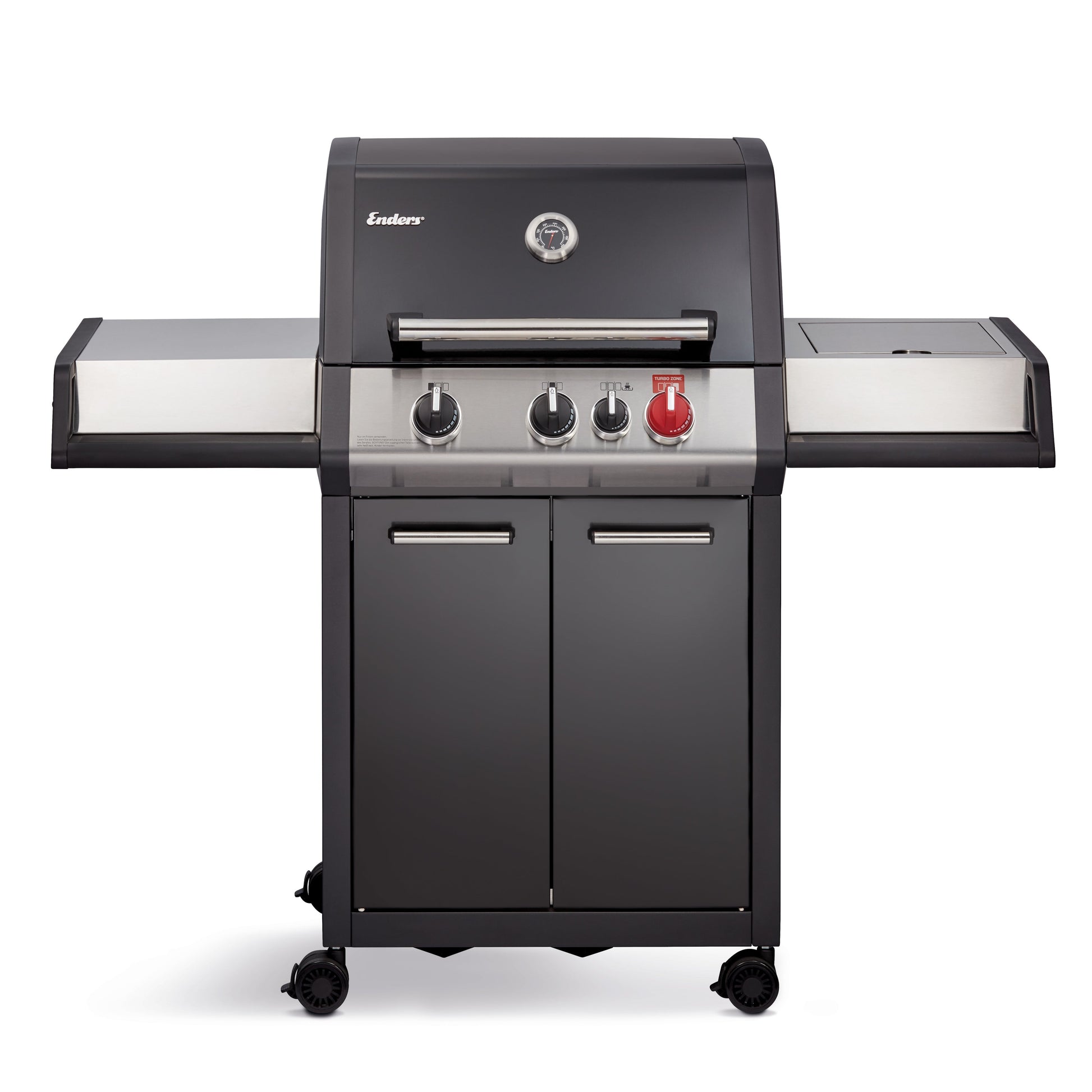 Enders Monroe Pro Black 3 Turbo Zone Gas BBQ with Side Burner - Premium Outdoor Cooking