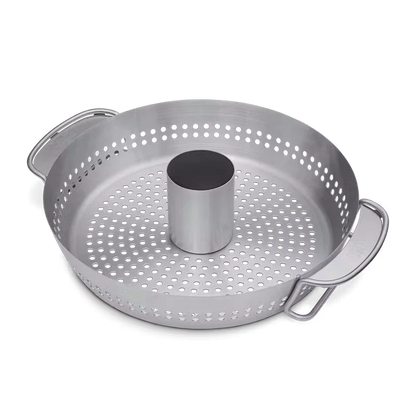 Weber Crafted Stainless Steel Gourmet BBQ System (GBS) Poultry Roaster - Versatile 2-in-1 Design for Chicken and Sides