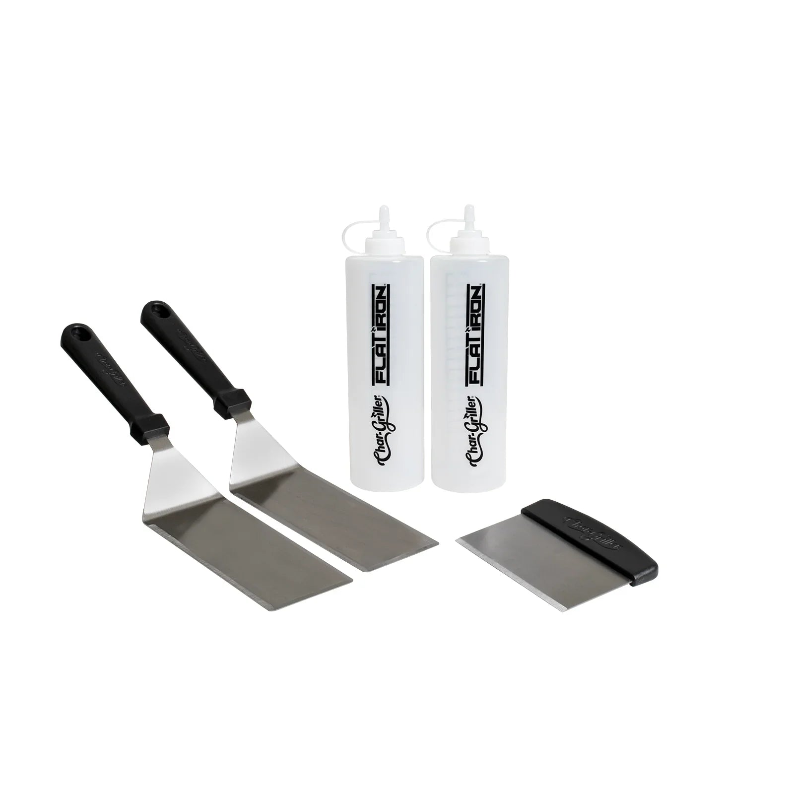 Char-Griller Flat Iron™ Griddle Accessory Kit with Spatulas, Scraper, and Bottles
