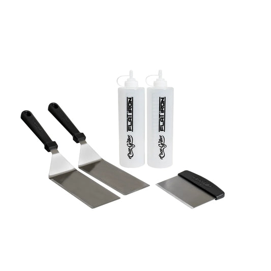 Char-Griller Flat Iron™ Griddle Accessory Kit with Spatulas, Scraper, and Bottles