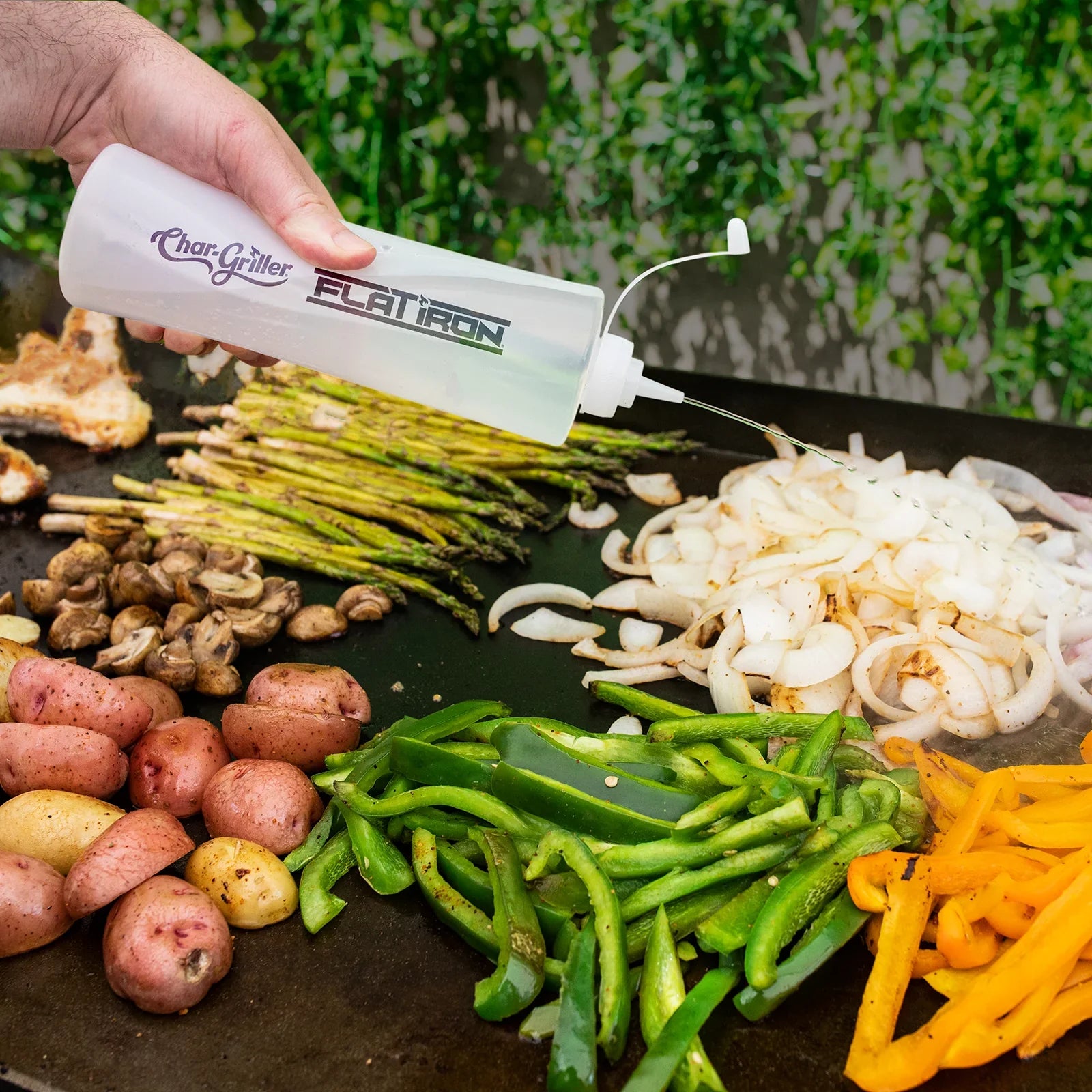 Char-Griller Flat Iron™ Griddle Accessory Kit with Spatulas, Scraper, and Bottles