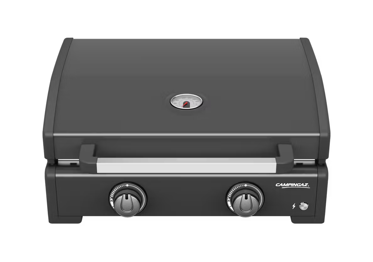 Campingaz Onyx 2 Burner Gas Plancha Griddle with Lid - Powerful & Even Heat Distribution