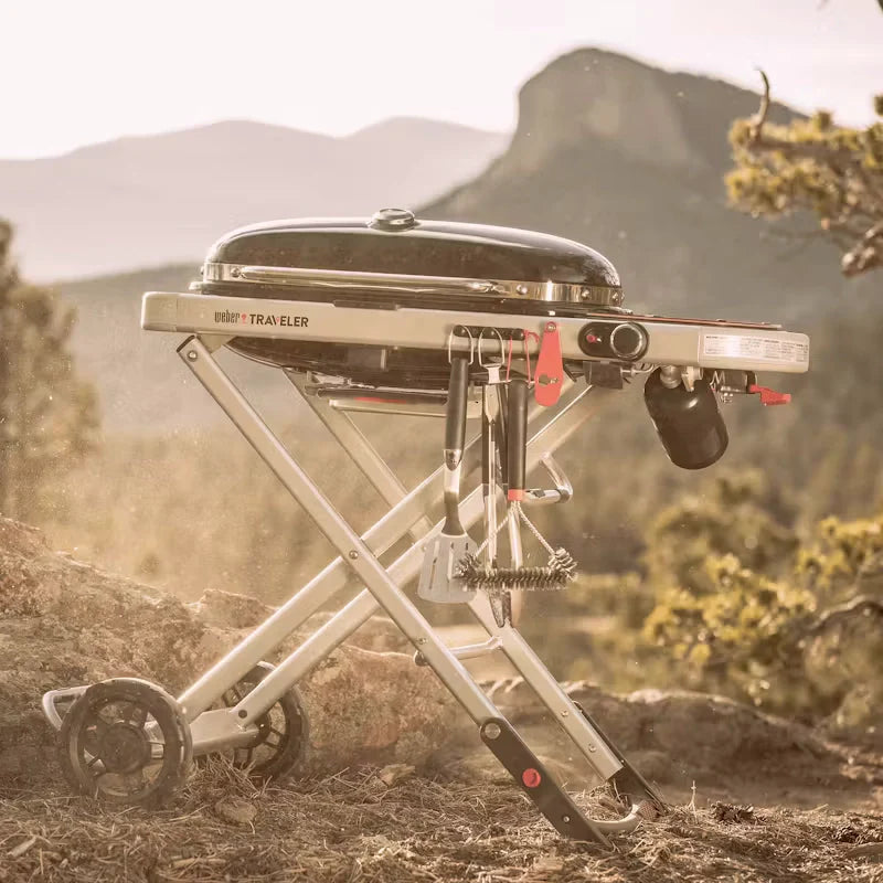 Weber Traveler Portable Folding Gas BBQ Grill - Compact & Versatile Outdoor Cooking