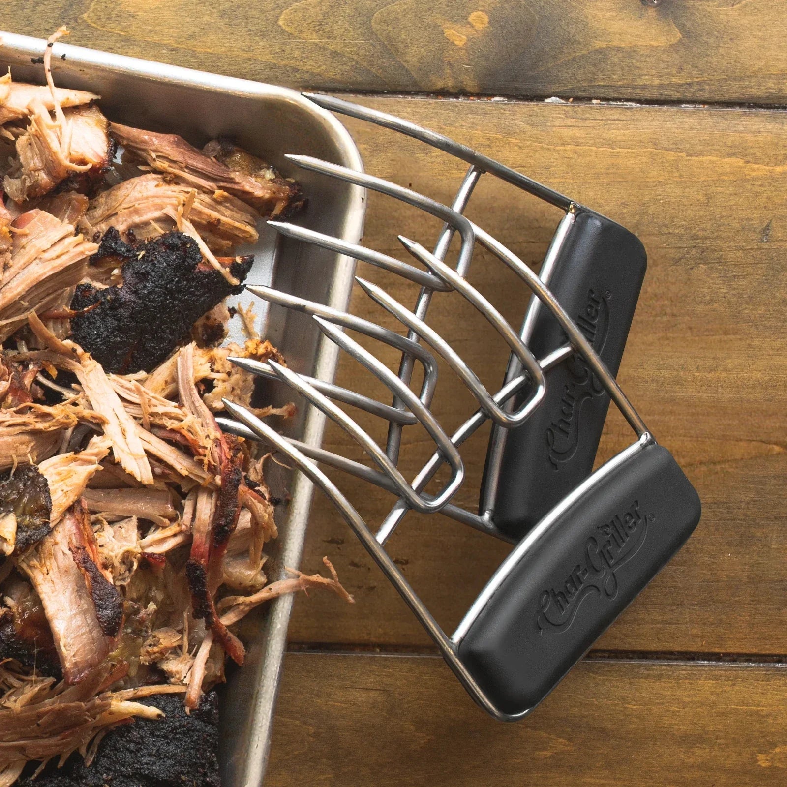 Char-Griller Stainless Steel Meat Claws - Professional BBQ Pulled Pork Shredder and Lifter