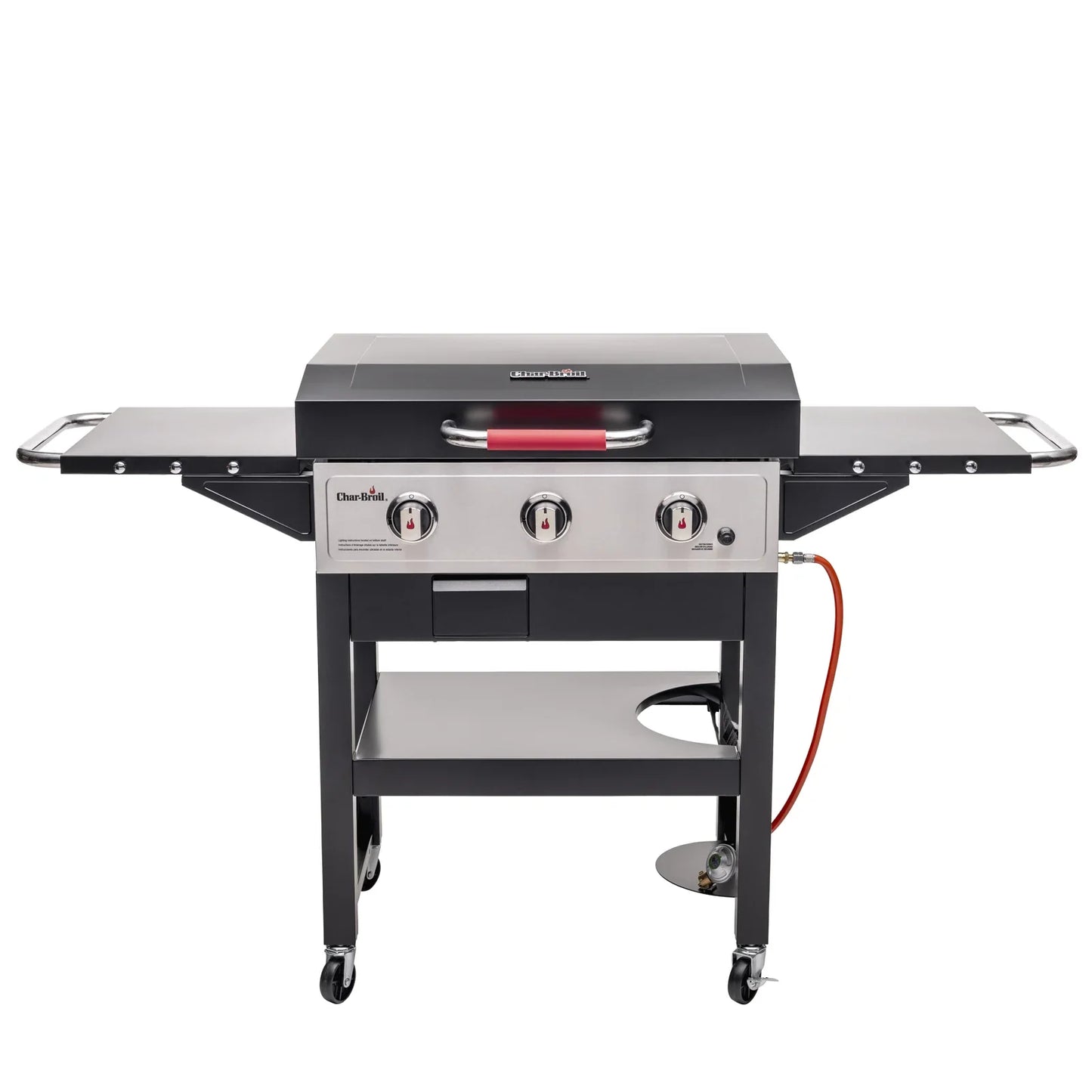 Char-Broil Griddle 3400 Flat-Top Gas BBQ with 3 Burners - 48x68cm Cast Iron Plate