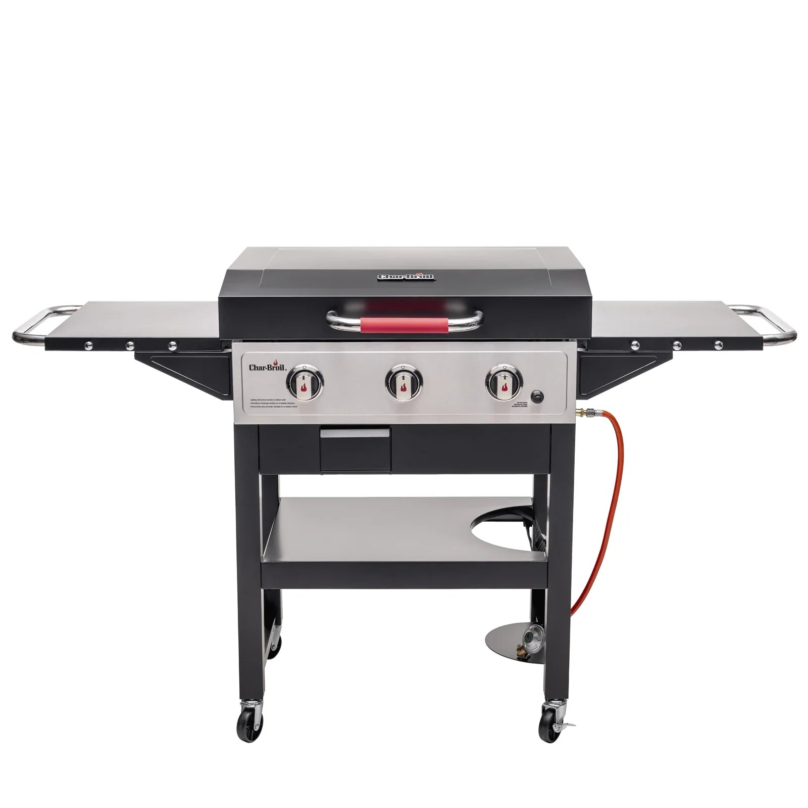 Char-Broil Griddle 3400 Flat-Top Gas BBQ with 3 Burners - 48x68cm Cast Iron Plate