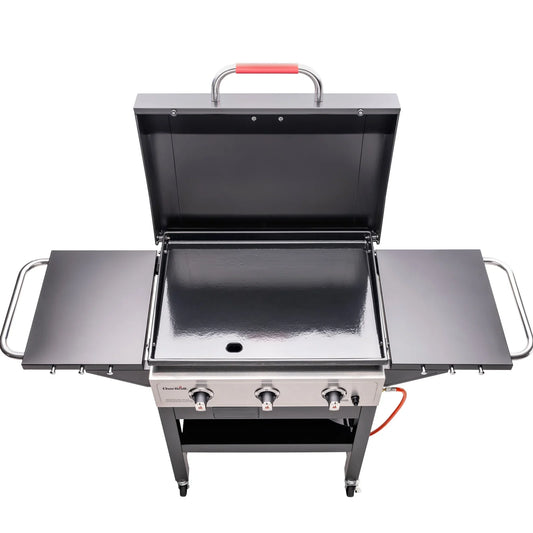 Char-Broil Griddle 3400 Flat-Top Gas BBQ with 3 Burners - 48x68cm Cast Iron Plate