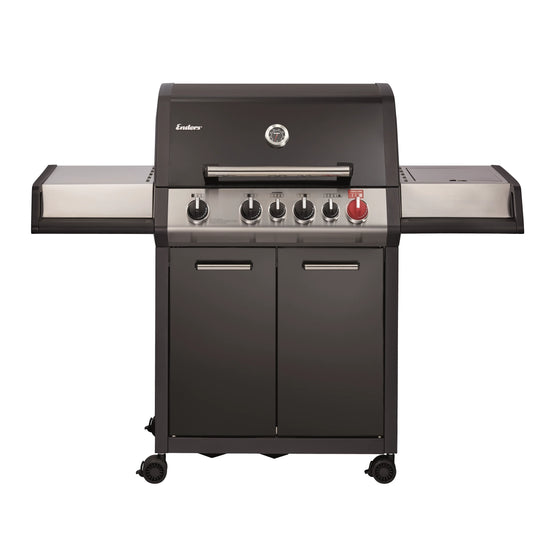 Enders Monroe Black Pro 4 IK Turbo Zone 4-Burner Gas Barbecue Grill with Infrared and Side Burner - 21.85 kW