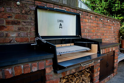Flamery Large Asado Pro 3.2 BBQ Grill - 100cm 50/50 Split Grill for Outdoor Kitchens