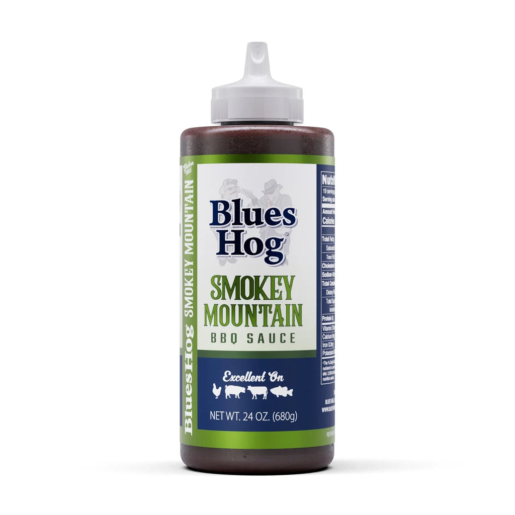 Blues Hog Smokey Mountain BBQ Sauce - 680g Squeeze Bottle - Rich Hickory Smoked Flavor for Ribs, Pork, Chicken, and Beef