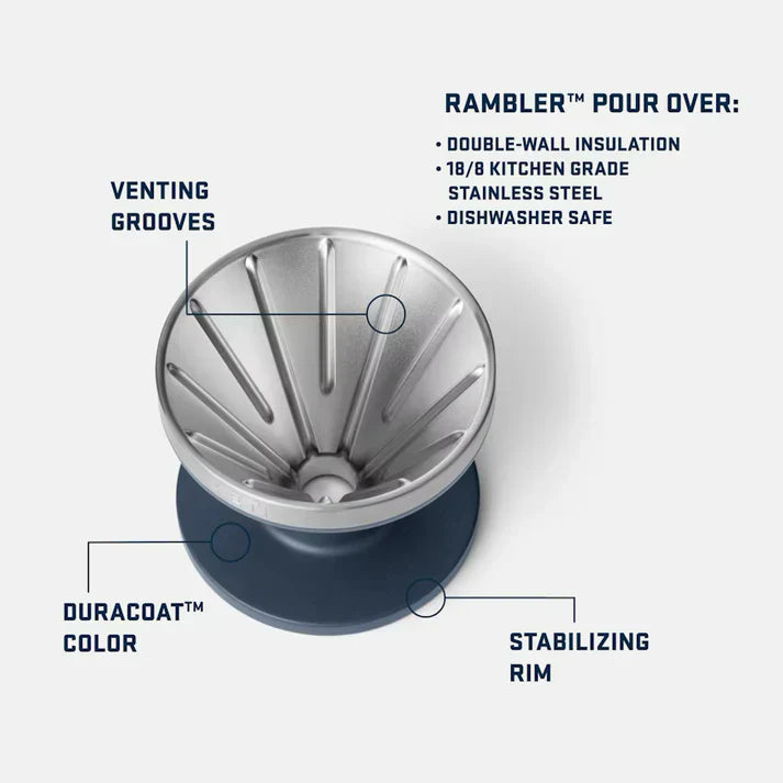 Yeti Rambler Pour Over Coffee Maker - Navy Blue, Durable Stainless Steel