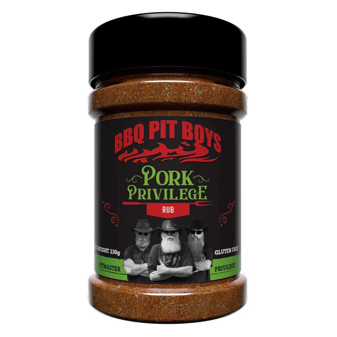 BBQ Pit Boys Pork Privilege Rub - 230g Bottle - Savory & Spicy Pork Seasoning