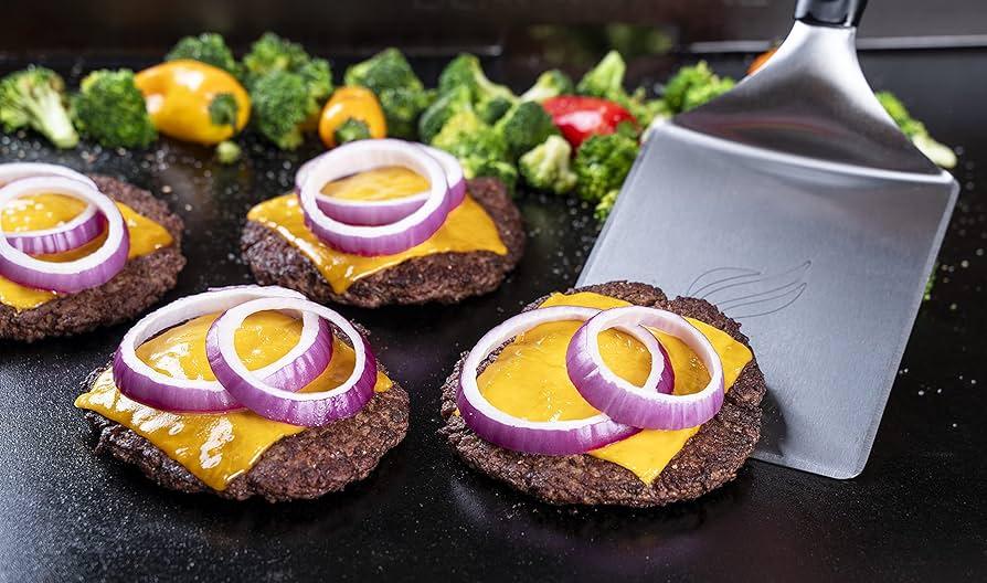 Blackstone 3-Piece Professional Burger Grilling Kit with Spatula, Press, and Basting Dome - Stainless Steel, Dishwasher Safe