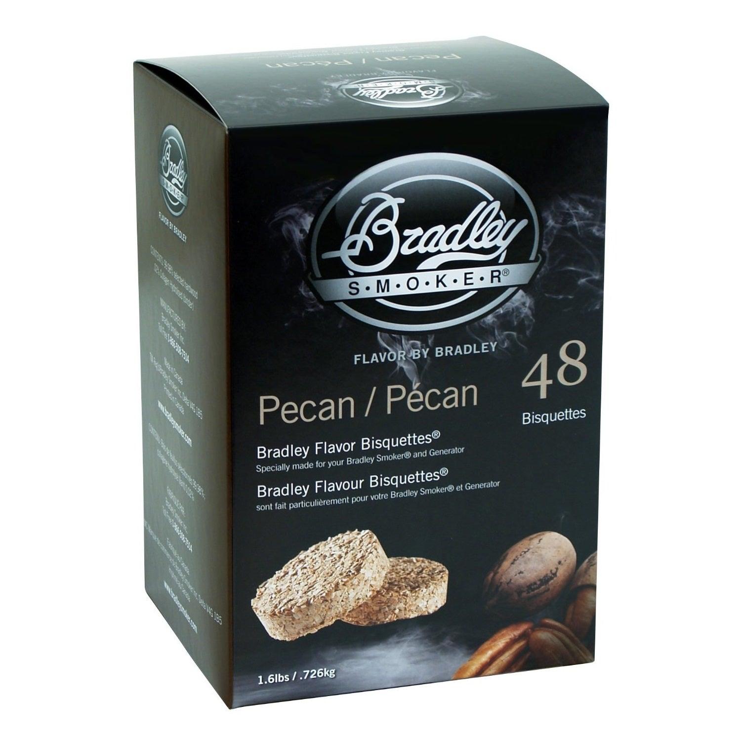 Bradley Smoker Pecan Bisquettes - 48 Pack for Enhanced Flavor and Extended Smoking Sessions