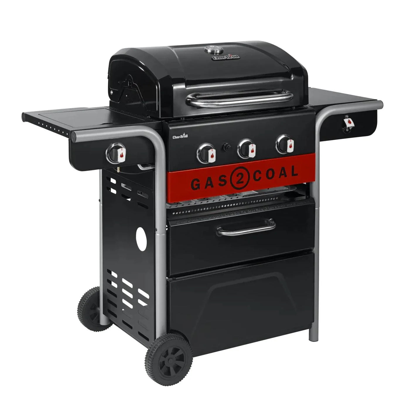 Char-Broil Gas2Coal 2.0 Hybrid BBQ: 3-Burner Grill for Versatile Gas or Charcoal Cooking