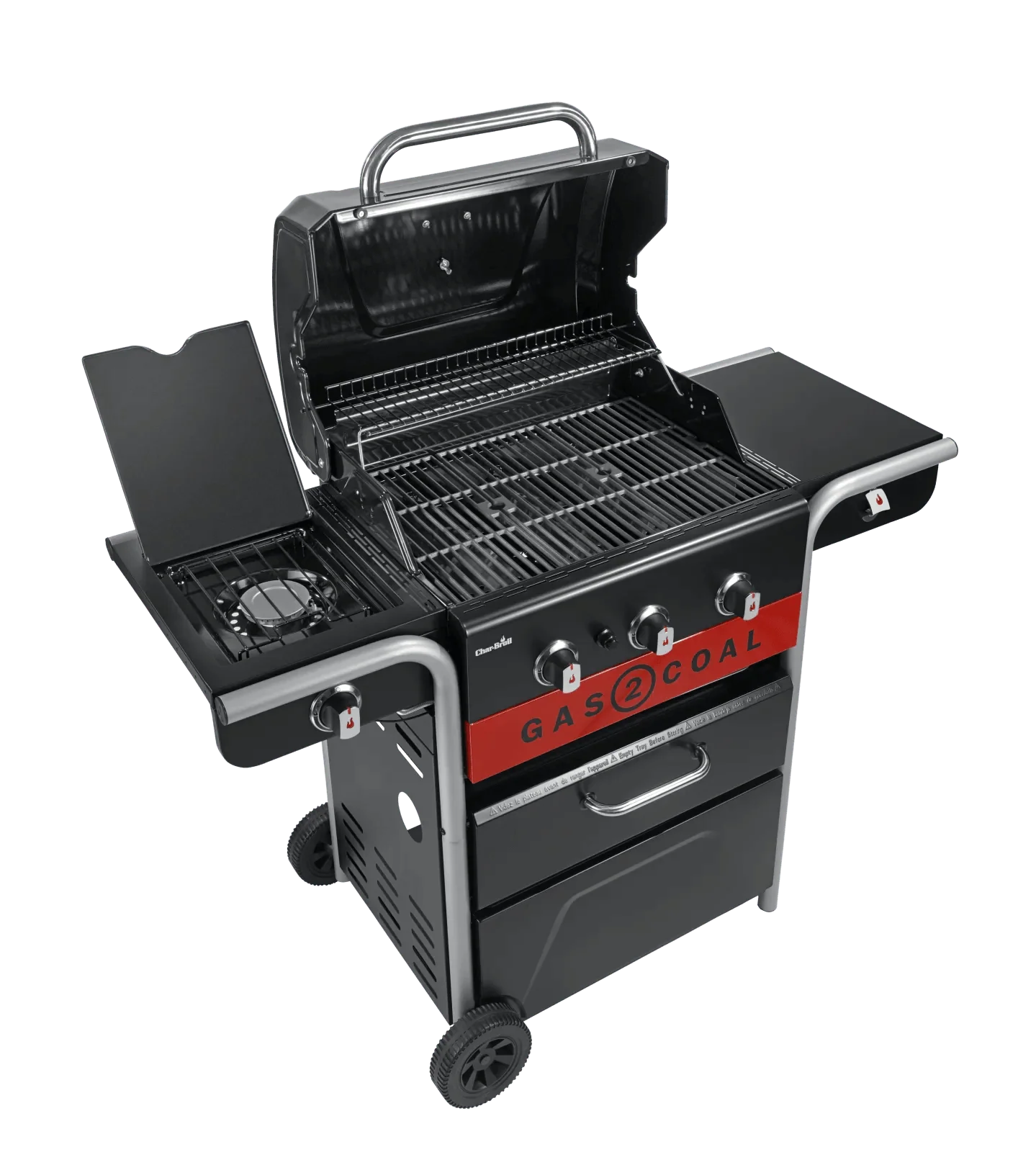Char-Broil Gas2Coal 2.0 Hybrid BBQ: 3-Burner Grill for Versatile Gas or Charcoal Cooking